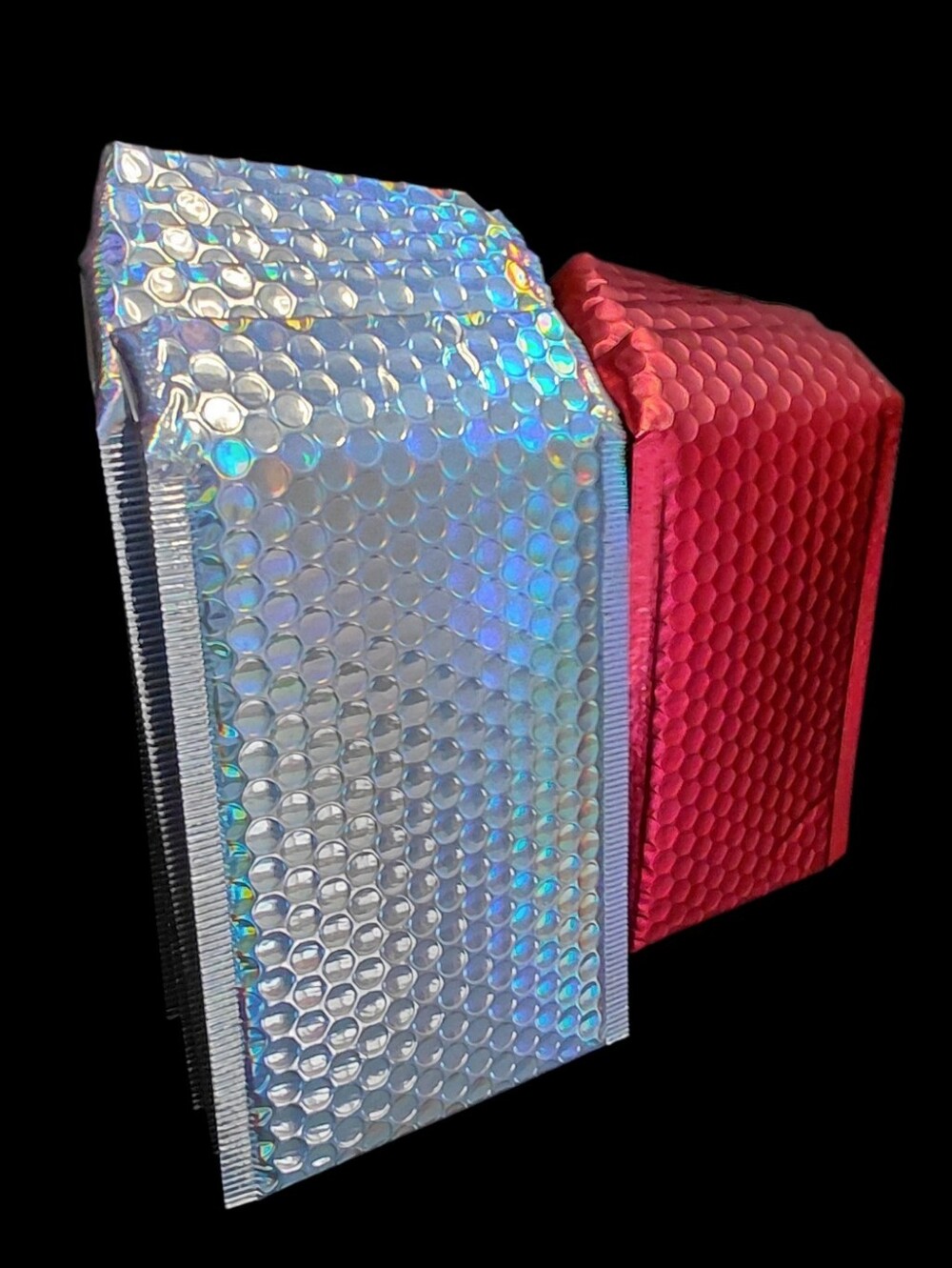 20ct. 5x7/4x8 Holographic Silver and Red Bubble Mailer Mix ✨️PRICE FIRM✨️ - Picture 2 of 5